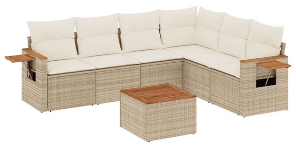 VidaXL Polyrattan Kerti Ülőgarnitúra - 7 részes - Bézs