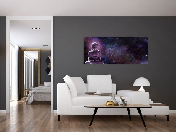 Kép - Buddha az élet virágaival (120x50 cm)