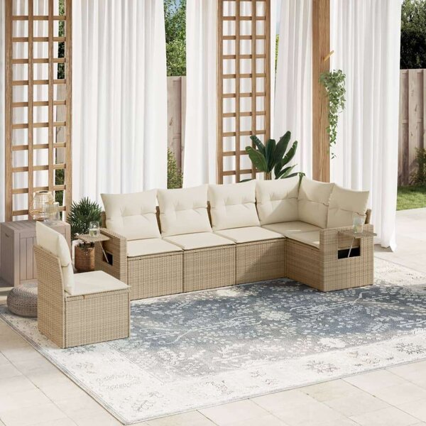 VidaXL Polyrattan Kerti Ülőgarnitúra - 6 részes - Bézs