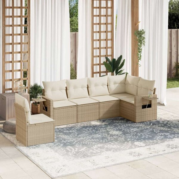 VidaXL Polyrattan Kerti Ülőgarnitúra - 6 részes - Bézs