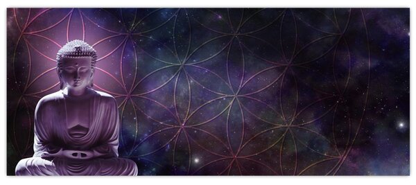 Kép - Buddha az élet virágaival (120x50 cm)