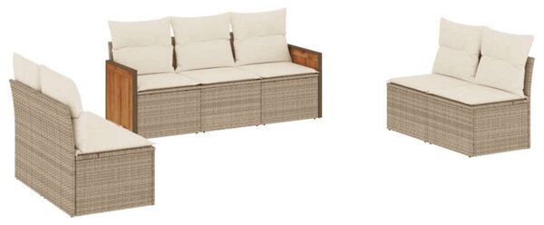 VidaXL Polyrattan Kerti Ülőgarnitúra - 7 részes - Bézs