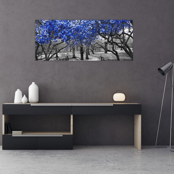Kép - Kék fák, Central Park, New York (120x50 cm)