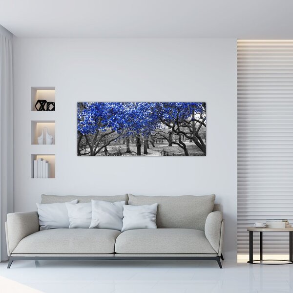 Kép - Kék fák, Central Park, New York (120x50 cm)