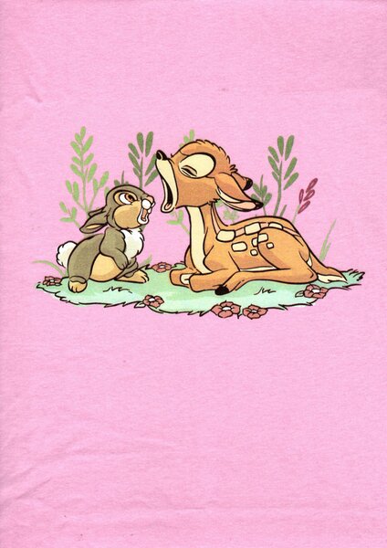 Disney pamut,gumis lepedő - rózsaszín Bambi