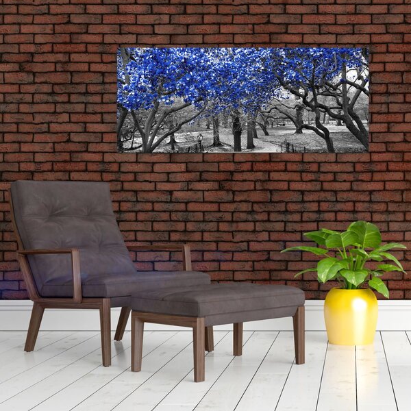 Kép - Kék fák, Central Park, New York (120x50 cm)