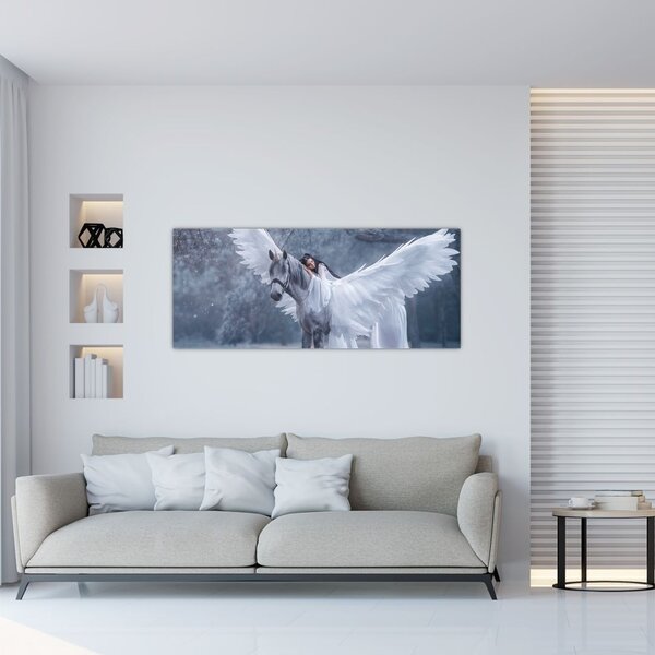 Egy lány képe az egyszarvún (120x50 cm)