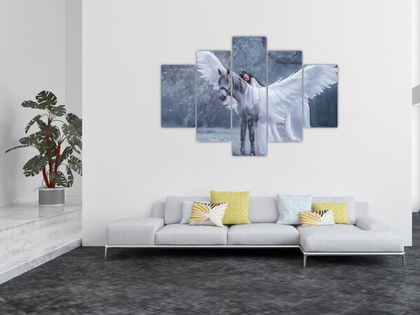 Egy lány képe az egyszarvún (150x105 cm)