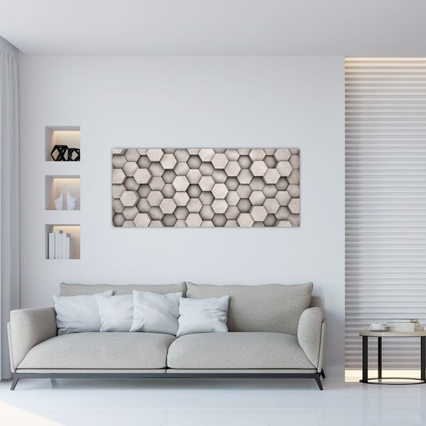 Kép - Hatszögek beton kivitelben (120x50 cm)