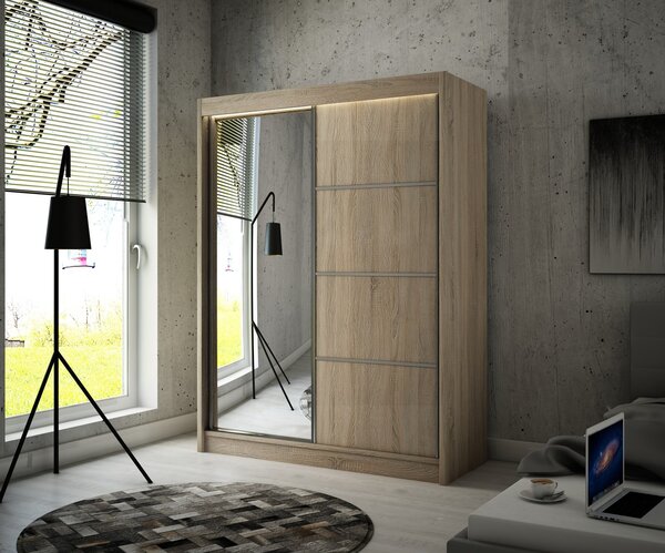 Kvalitní Šatní Skříň Pako 120 cm Dub Sonoma