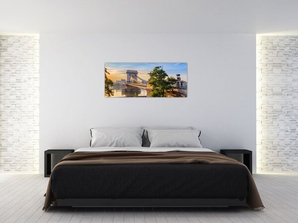 Kép - Híd a folyón, Budapest, Magyarország (120x50 cm)