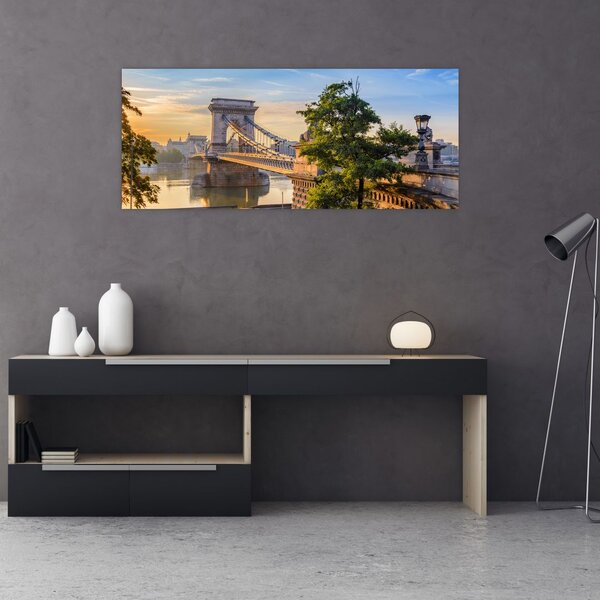 Kép - Híd a folyón, Budapest, Magyarország (120x50 cm)