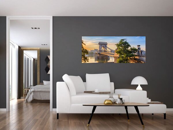 Kép - Híd a folyón, Budapest, Magyarország (120x50 cm)