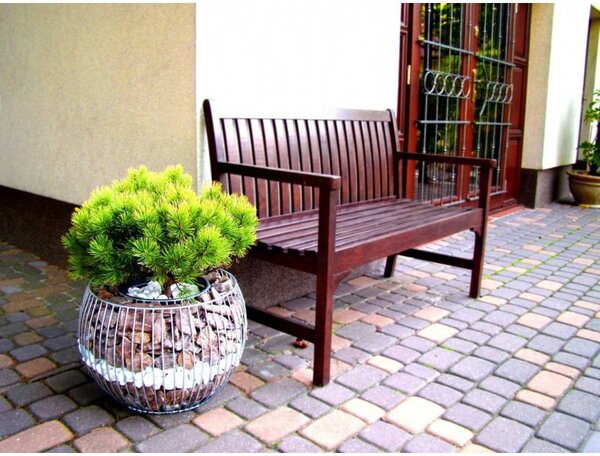 Kerek gabion virágtartó, M (53x33 cm)
