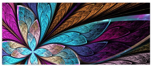 Kép - absztrakció, virág (120x50 cm)
