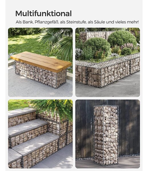 Gabion kosár, fém gabion ketrec 100 x 30 x 30 cm