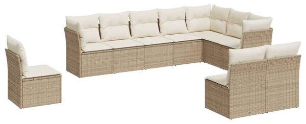 VidaXL Polyrattan Kerti Ülőgarnitúra - 10 részes - Bézs