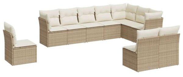 VidaXL Polyrattan Kerti Ülőgarnitúra - 10 részes - Bézs