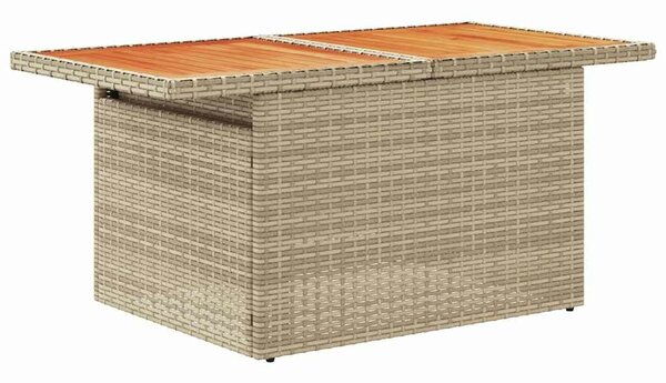 VidaXL 10 részes bézs polyrattan akácfa kerti ülőgarnitúra párnával