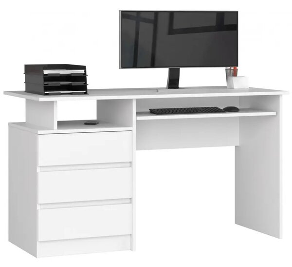 Számítógépes asztal CLP 135cm fehér