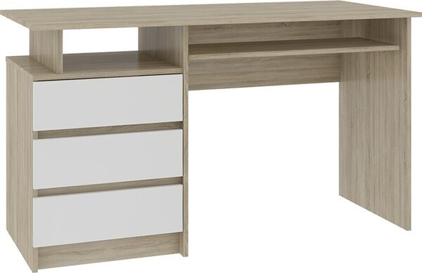 Számítógépes asztal CLP 135cm szonoma/fehér