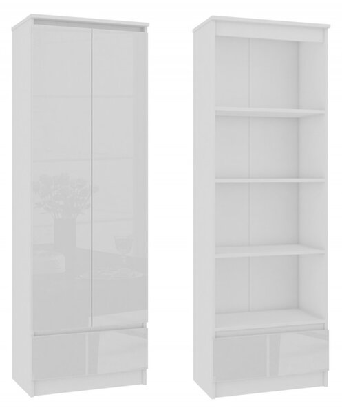 Regál R60 4D 1SZ - bílá lesk