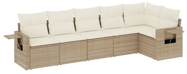 VidaXL Polyrattan Kerti Ülőgarnitúra - 6 részes - Bézs