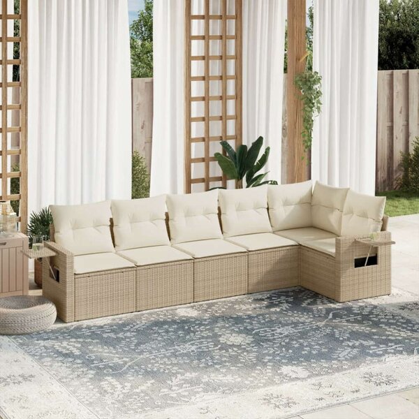 VidaXL Polyrattan Kerti Ülőgarnitúra - 6 részes - Bézs