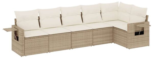 VidaXL Polyrattan Kerti Ülőgarnitúra - 6 részes - Bézs