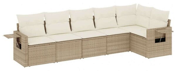 VidaXL Polyrattan Kerti Ülőgarnitúra - 6 részes - Bézs