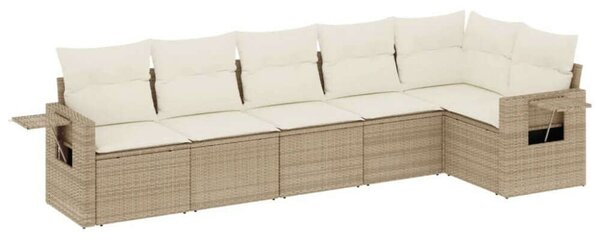 VidaXL Polyrattan Kerti Ülőgarnitúra - 6 részes - Bézs