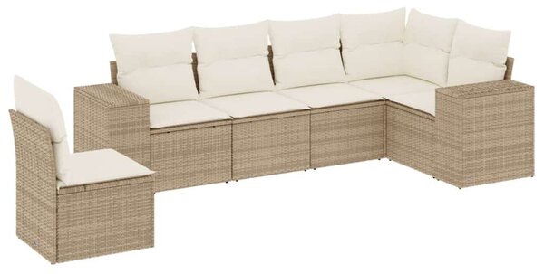 VidaXL Polyrattan Kerti Ülőgarnitúra - 6 részes - Bézs