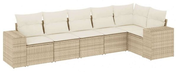 VidaXL Polyrattan Kerti Ülőgarnitúra - 6 részes - Bézs