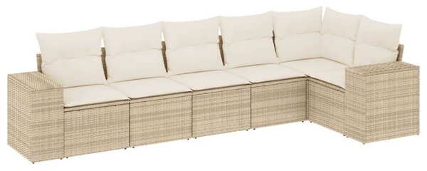 VidaXL Polyrattan Kerti Ülőgarnitúra - 6 részes - Bézs