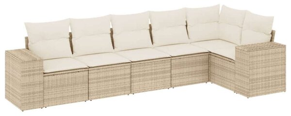VidaXL Polyrattan Kerti Ülőgarnitúra - 6 részes - Bézs