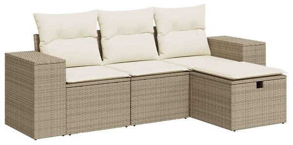 VidaXL Polyrattan Kerti Ülőgarnitúra - 4 részes - Bézs