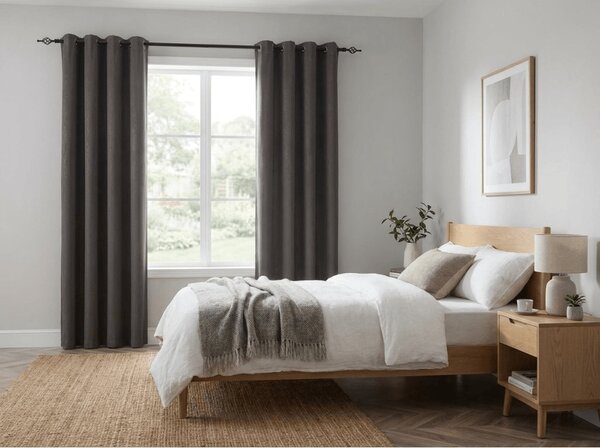 DUNES VELVET sötétítő függöny 140×250 cm, sötétszürke Felfüggesztés: Fém gyűrűk