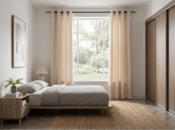 DUNES VELVET sötétítő függöny 140×250 cm, krémszínű Felfüggesztés: Fém gyűrűk