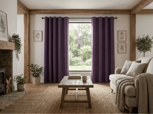 DUNES VELVET sötétítő függöny 140×250 cm, lila Felfüggesztés: Hullámos sínszalag