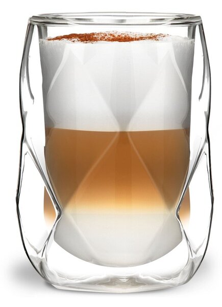 Geo 2 db-os duplafalú lattés pohár készlet, 350 ml - Vialli Design