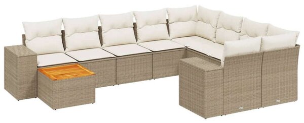 VidaXL Polyrattan Kerti Ülőgarnitúra - Bézs - 10 részes