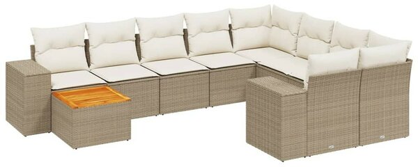 VidaXL Polyrattan Kerti Ülőgarnitúra - Bézs - 10 részes