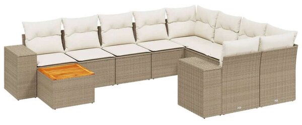 VidaXL Polyrattan Kerti Ülőgarnitúra - Bézs - 10 részes