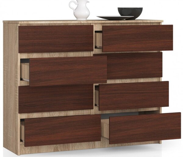 K120 8SZ Komód (sonoma tölgy/wenge)
