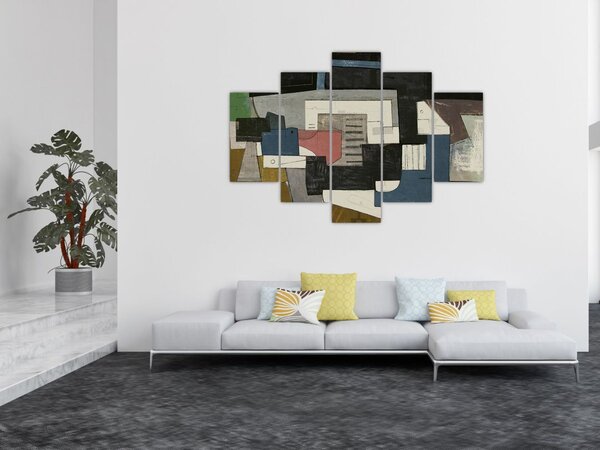 Kép - absztrakció, kubizmus (150x105 cm)