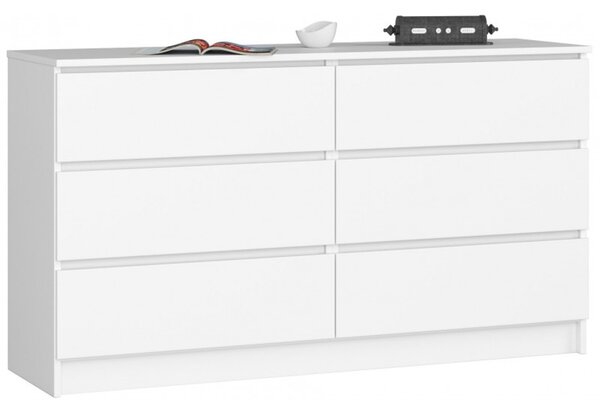 K140 6SZ komód, fehér színben