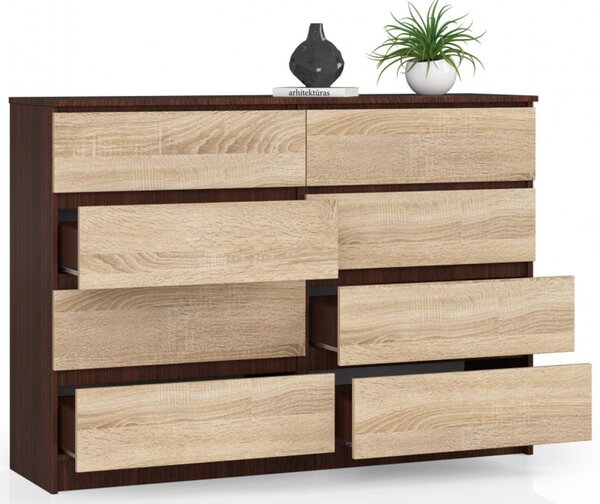 K140 8SZ komód, wenge / sonoma tölgy színben
