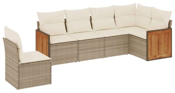Polyrattan Kerti Ülőgarnitúra - 6 részes - Bézs