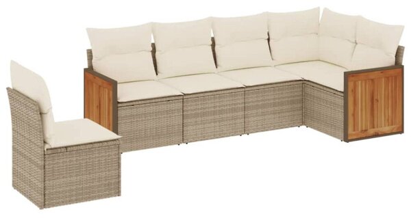 Polyrattan Kerti Ülőgarnitúra - 6 részes - Bézs