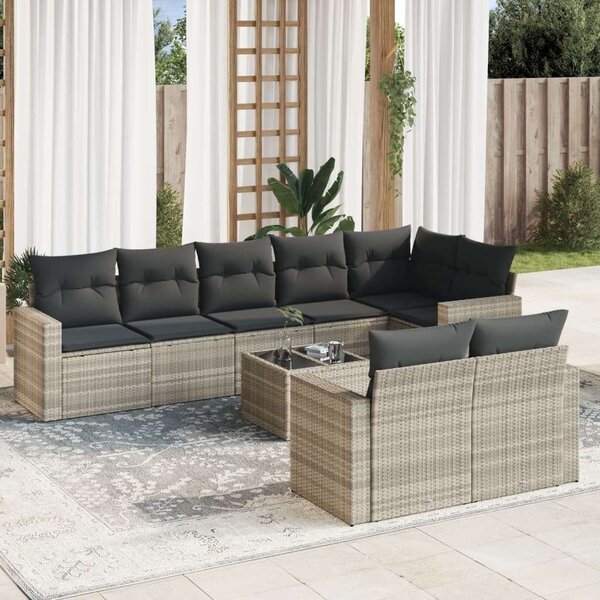 VidaXL Polyrattan Kerti Ülőgarnitúra - 9 részes